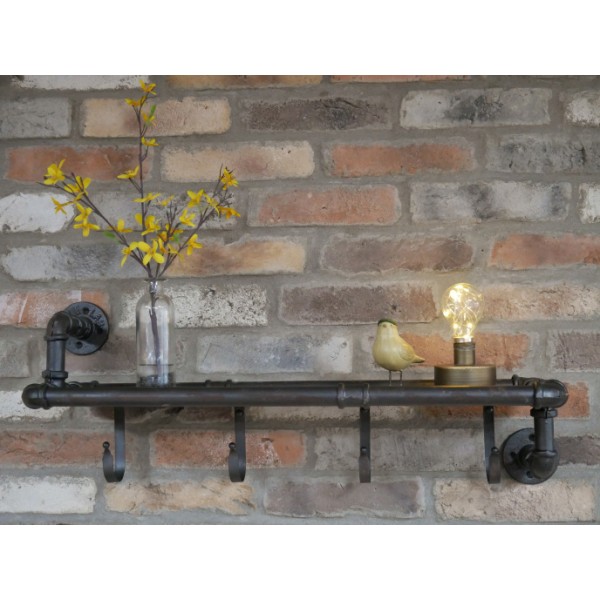 Pipe Shelf with Hooks