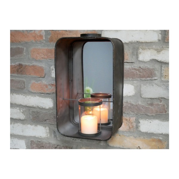 Industrial Mirror & Candle Holder