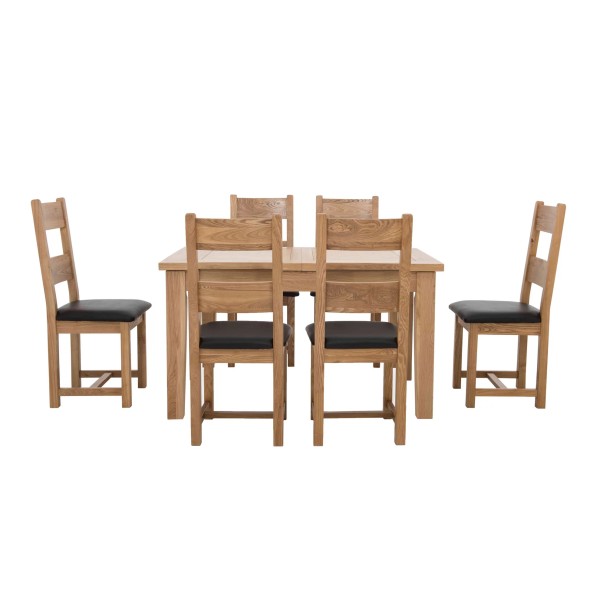 CAL 138cm Oak Extending Dining Table 