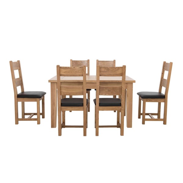 132cm Oak Extending Dining Table 