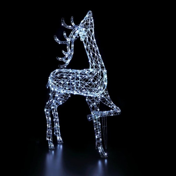 2m White Wicker Stag