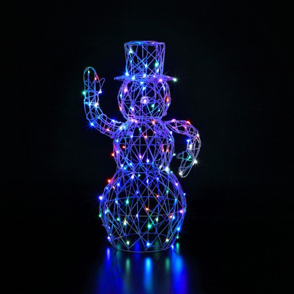 1m Wire Frame Colour Changing Snowman