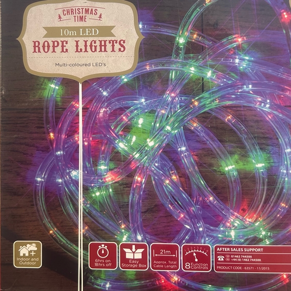 10m Multi Colour LED rope lights