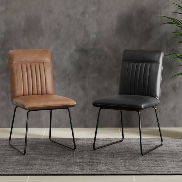 Hew PU Dark Grey Dining Chair