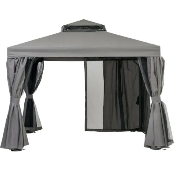 Paradiso Luxury 4m Pergola Canopy Gazebo - Grey