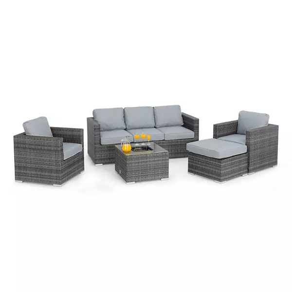 Maze Rattan Grey Georgia 3 Seater Sofa with Ice Bucket