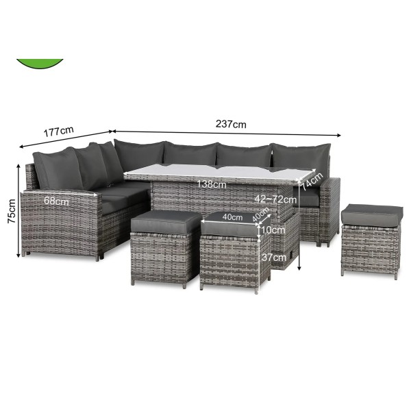 Henley RH and LH Corner Grey Garden Sets