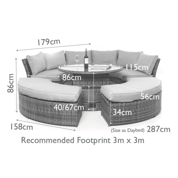 Maze Rattan Winchester Lifestyle Suite with Rising Table