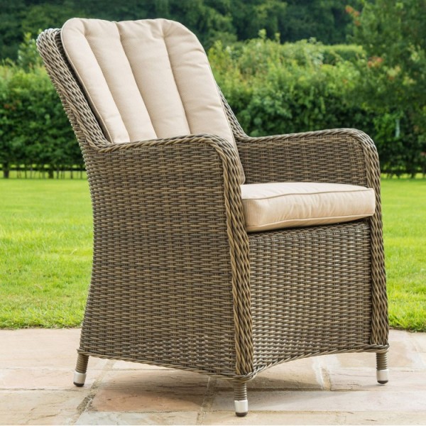 Maze Rattan Brown Oxford 8 Seater Round Fire Pit Dining Set with Venice Chairs