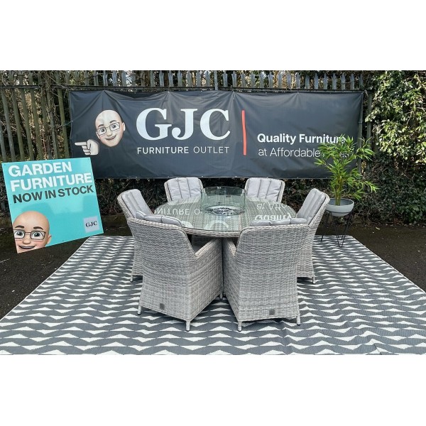 Maze Oxford 6 Seat Fire Pit Dining Set