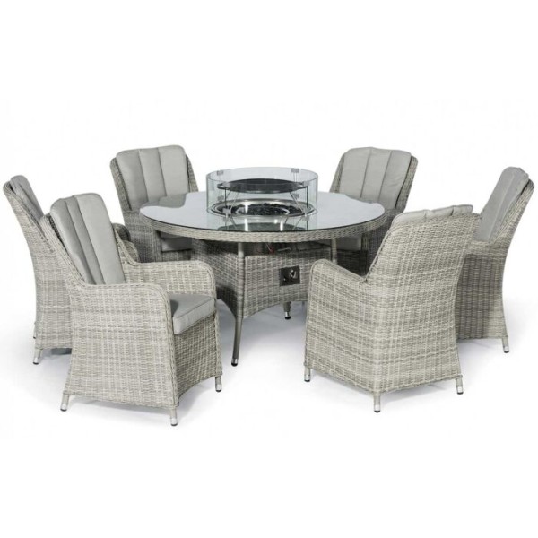 Maze Oxford 6 Seat Fire Pit Dining Set