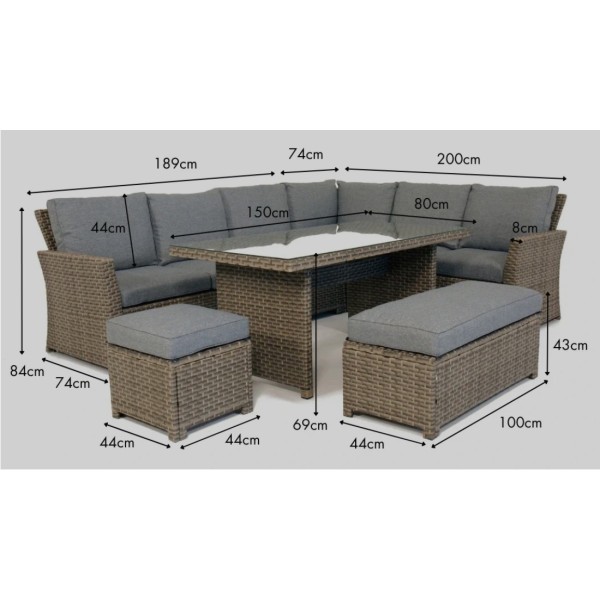Palma Grey Corner Lounge Set