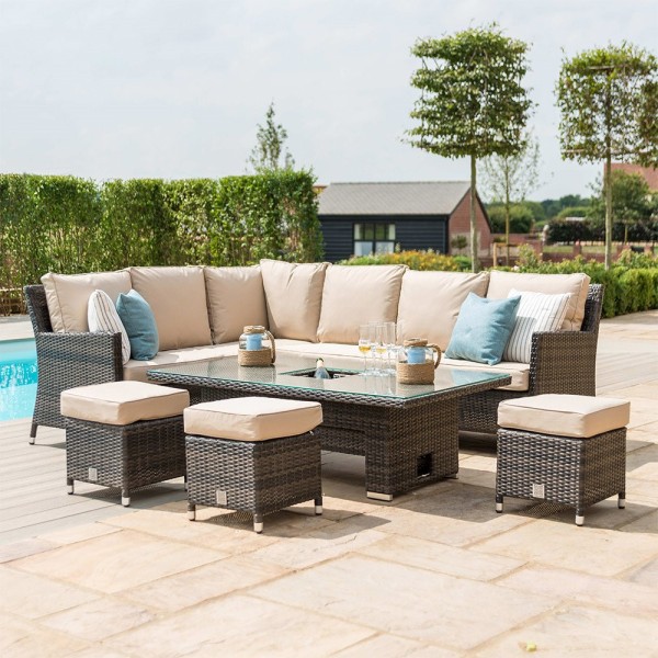 Maze Rattan Winchester Venice Corner Dining Set with Rising Table