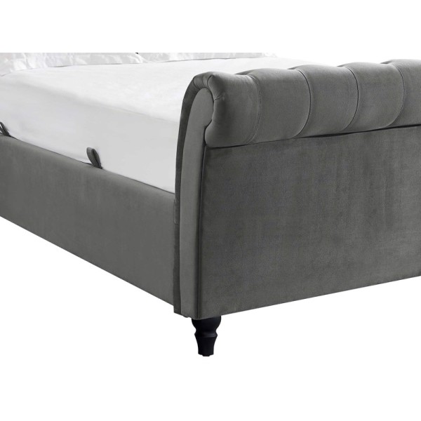 Oxford Double Smoke Velvet Bed