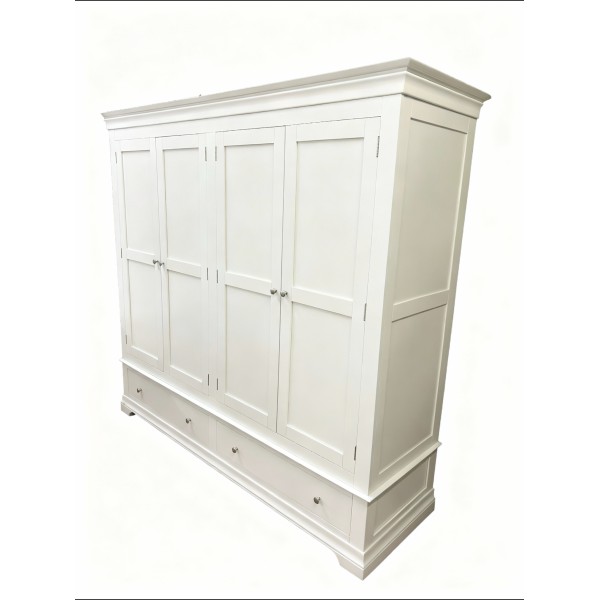 Province White 4 Door 2 Drawer Wardrobe