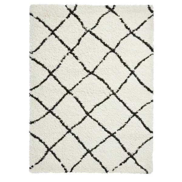 Scandi Berger G257 White and Black Rug 160cm x 220cm