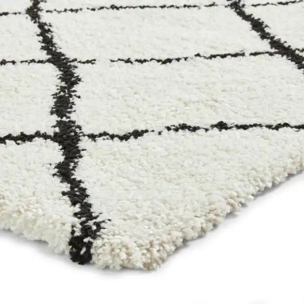 Scandi Berger G257 White and Black Rug 160cm x 220cm