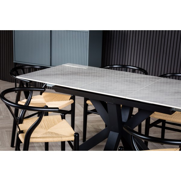Muse White Ceramic 1.2m Extending Dining Table
