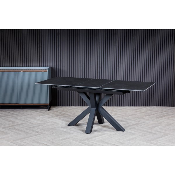 Dark Grey 1.4m Ceramic extending dining table
