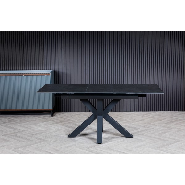 Dark Grey 1.4m Ceramic extending dining table