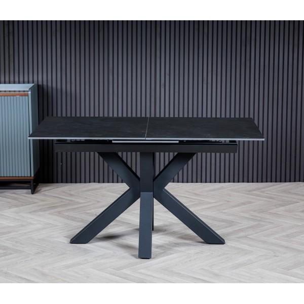 Dark Grey 1.4m Ceramic extending dining table