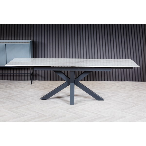 Muse White Ceramic 1.6m Extending Dining Table