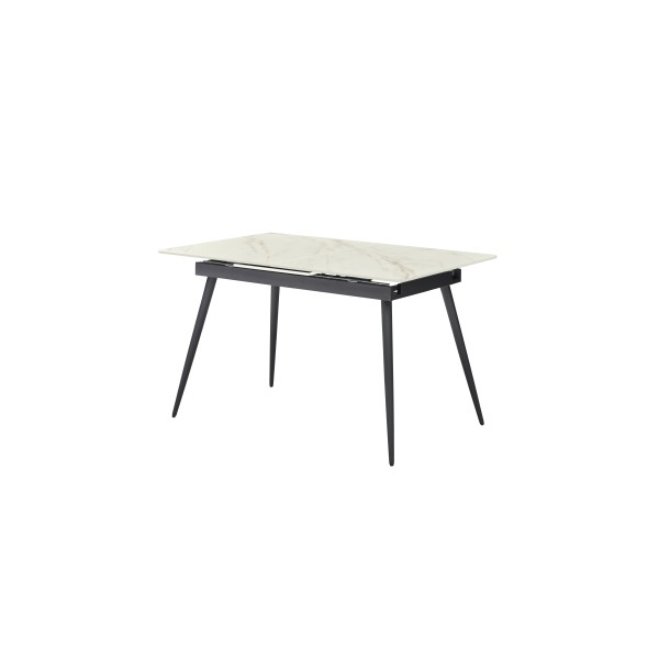 White and Gold 1.3m Ceramic extending dining table
