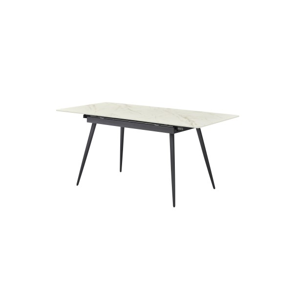 White and Gold 1.3m Ceramic extending dining table
