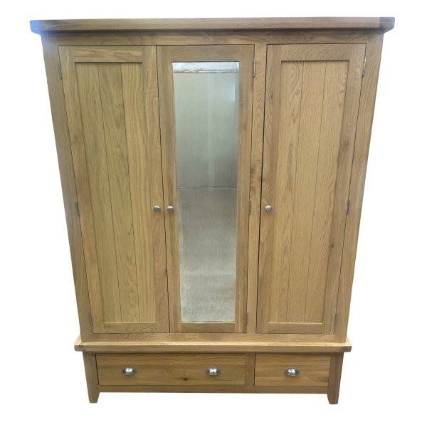 York Oak Triple Wardrobe