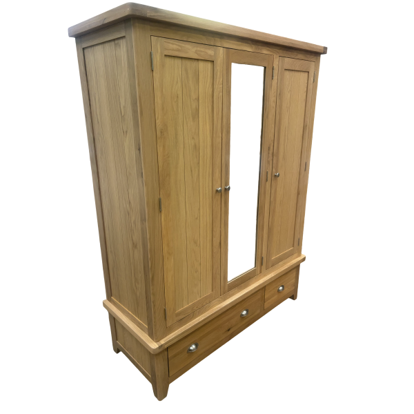 York Oak Triple Wardrobe