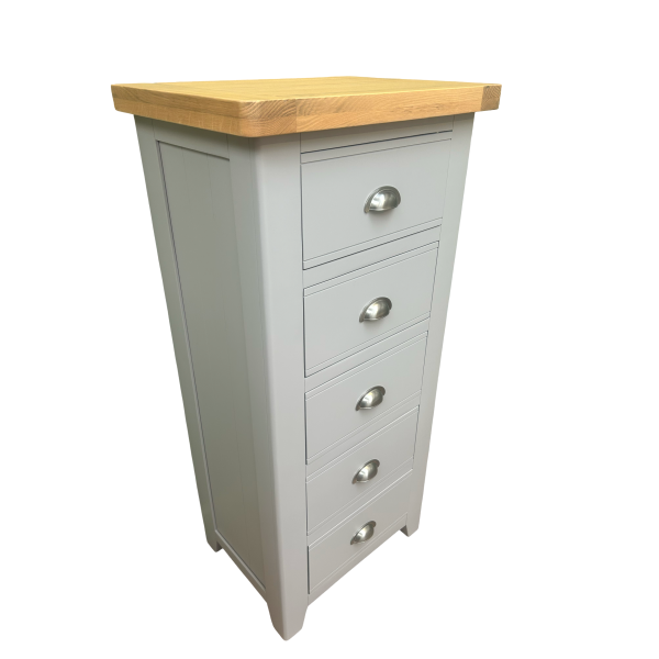 York Painted Tallboy 5 Drawer Chest