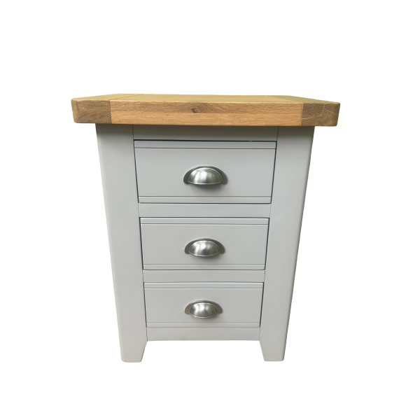 York Painted 3 Drawer Bedside